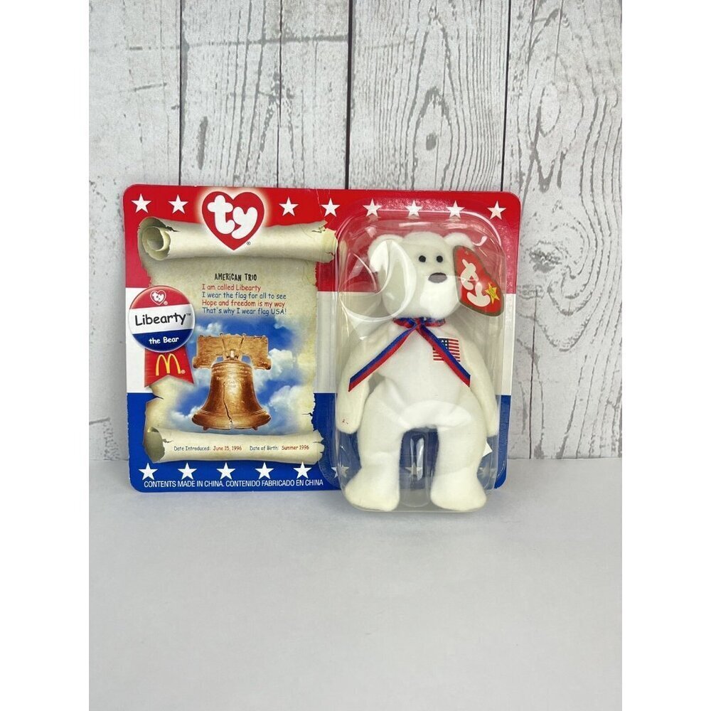 Ty 2000 Teenie Beanie‎ Babies American Trio Unopened ERROR Libearty the Bear